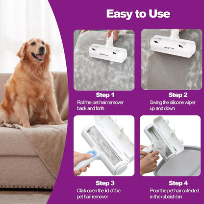 Pet Hair Remover Roller,Reusable Animal Hair Removal Brush for Dogs and Cats,Lint Remover Easy to Clean Pet Fur from Carpet,Sofa,Bedding,Furniture and Rugs,White