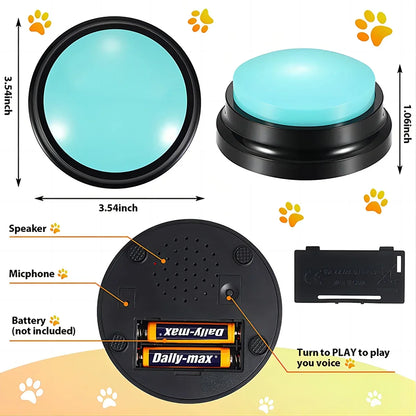 Recordable Dog Toys - Fun, Portable Pet Talking Buttons for Training & Travel