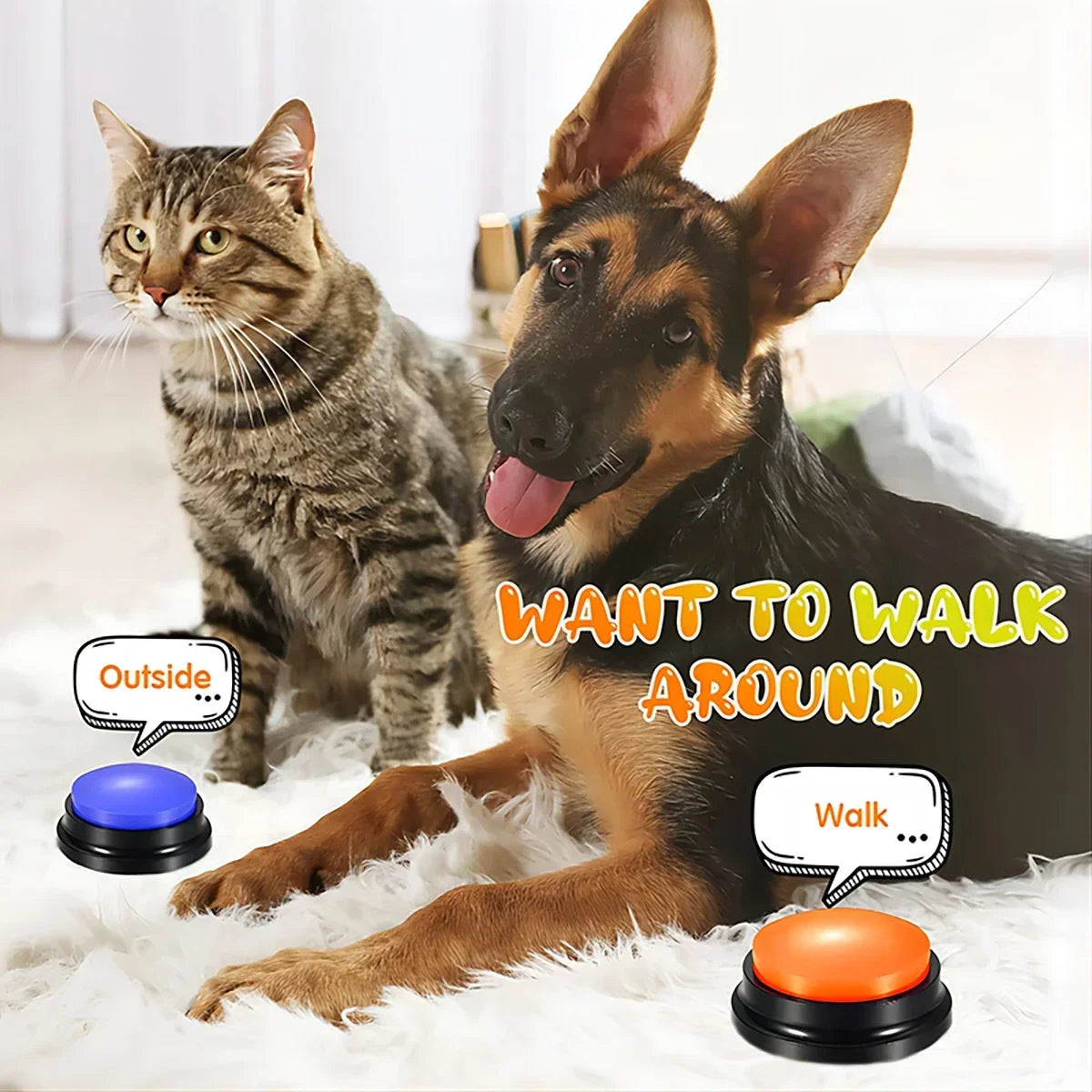 Recordable Dog Toys - Fun, Portable Pet Talking Buttons for Training & Travel